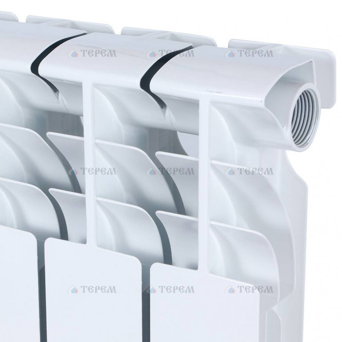 Биметаллический радиатор ROMMER Optima BM 500, 10 секций, боковое подключение, белый