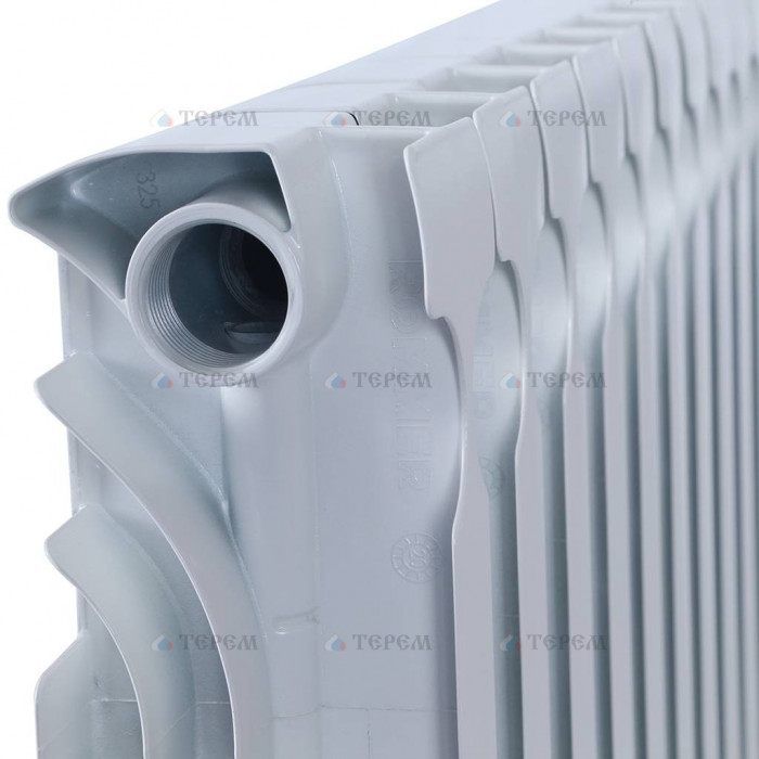 Биметаллический радиатор ROMMER Optima BM 500, 10 секций, боковое подключение, белый