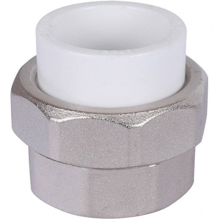 Политэк 32х1 1/4 Муфта разъемная с внутренней резьбой для полипропиленовых труб под сварку (цвет белый)