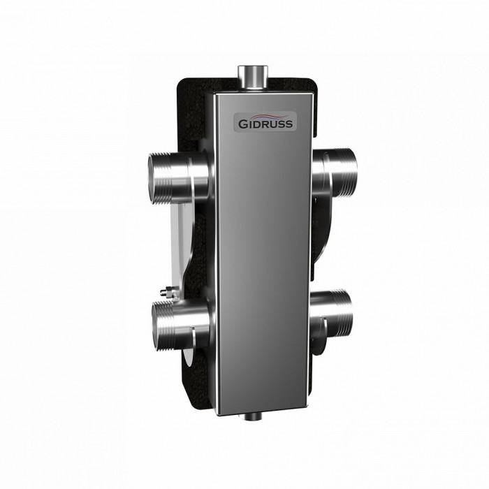 Гидравлический разделитель GIDRUSS GRSS-80-32.EPP (нерж., до 80 кВт, G 1, корпус 80х80x2 ст.08Х18Н10, EPP-термоизоляция)