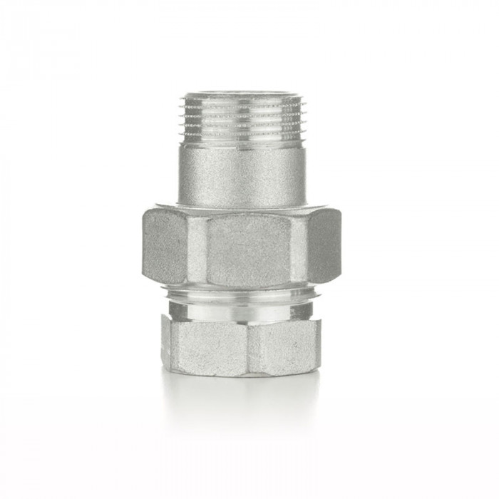 Разъемное соединение прямое, американка, НВ 1/2", TIN латунь