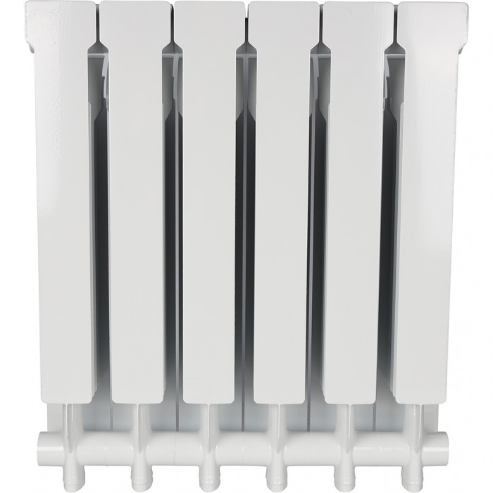 Алюминиевый радиатор STOUT VEGA 500, 6 секций, боковое подключение, белый