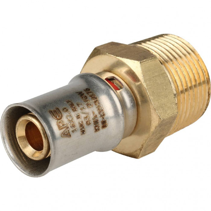 STOUT Переходник с наружной резьбой 3/4 x16 для металлопластиковых труб прессовой