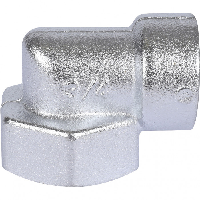 Переходник угловой FAR хром., 3/4 ВР х 1/2 ВР