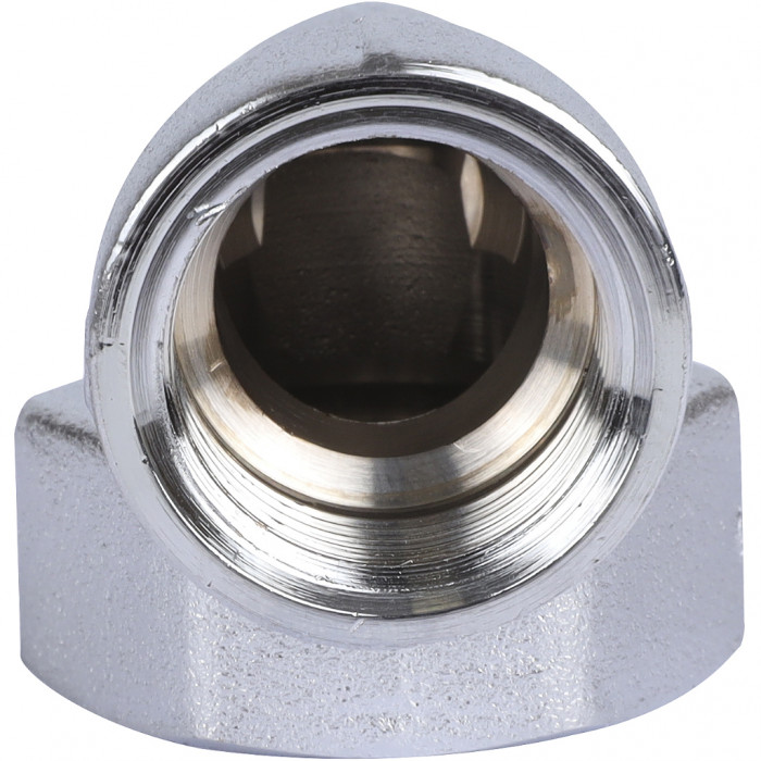 Переходник угловой FAR хром., 3/4 ВР х 1/2 ВР