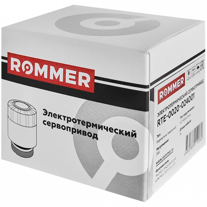 Электротермический компактный сервопривод ROMMER RTE-0020 нормально закрытый, 24 В