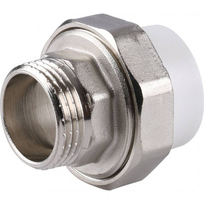 3272-tum-321000 Kalde 32х1  Муфта разъемная с наружной резьбой серии ЕСО для полипропиленовых труб под сварку (цвет белый)