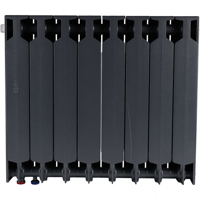 Биметаллический радиатор RIFAR SUPReMO VENTIL 500, 8 секций, нижнее правое подключение, черный