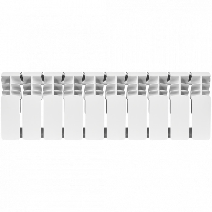 Биметаллический радиатор ROMMER Optima BM 200, 10 секций, боковое подключение, белый