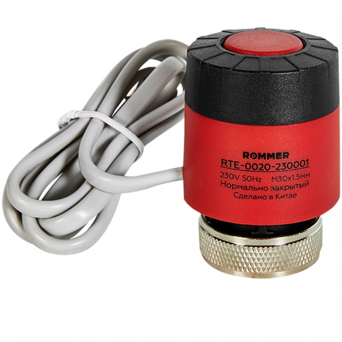 Электротермический компактный сервопривод ROMMER RTE-0020 нормально закрытый, 230 В