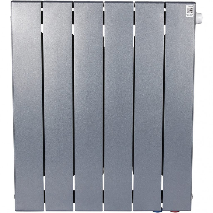 Биметаллический радиатор RIFAR SUPReMO VENTIL 500, 6 секций, нижнее правое подключение, черный