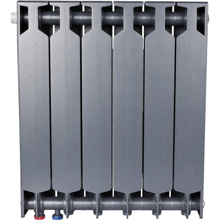 Биметаллический радиатор RIFAR SUPReMO VENTIL 500, 6 секций, нижнее правое подключение, черный