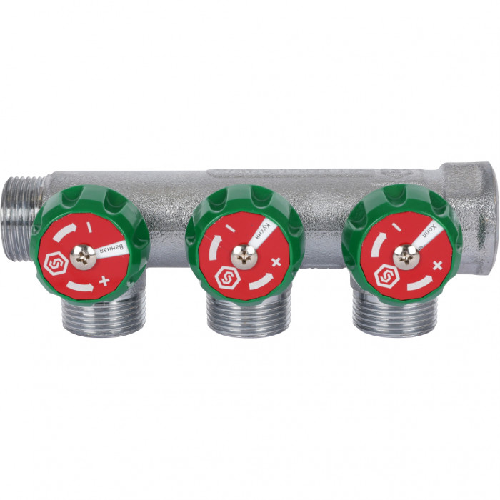 STOUT SMB-6850-343403 STOUT Коллектор регулирующий 3/4", 3 отвода 3/4"ЕК