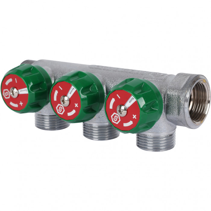 STOUT SMB-6850-343403 STOUT Коллектор регулирующий 3/4", 3 отвода 3/4"ЕК