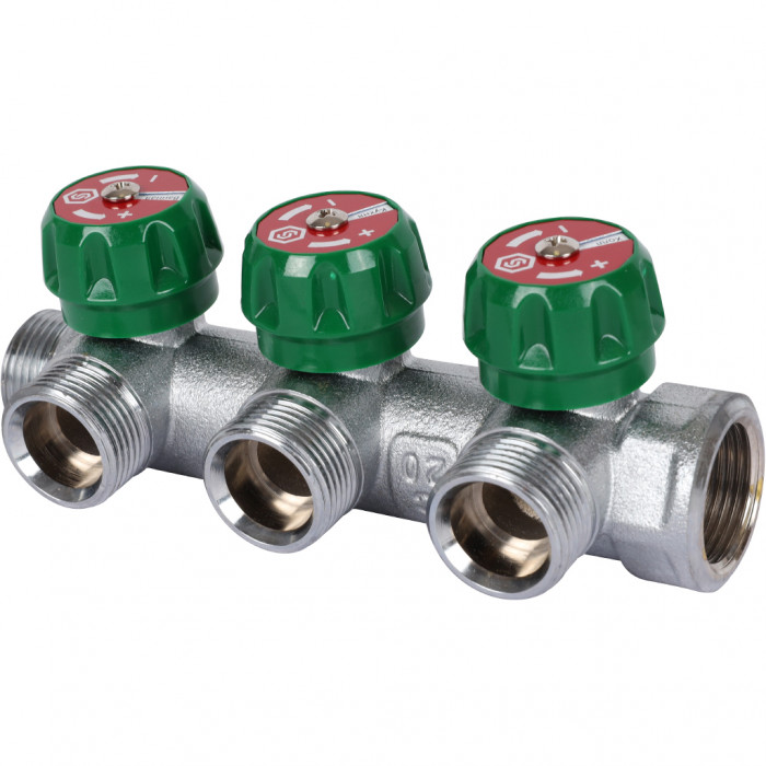 STOUT SMB-6850-343403 STOUT Коллектор регулирующий 3/4", 3 отвода 3/4"ЕК