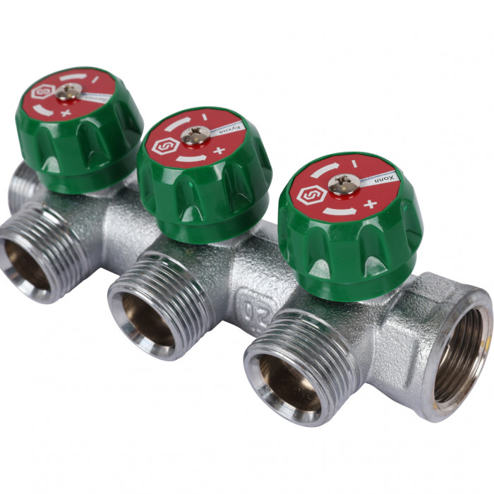 STOUT SMB-6850-343403 STOUT Коллектор регулирующий 3/4", 3 отвода 3/4"ЕК