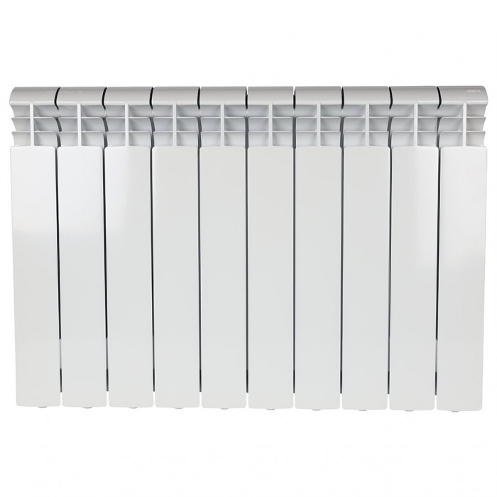 Алюминиевый радиатор STOUT VEGA 500, 10 секций, боковое подключение, белый