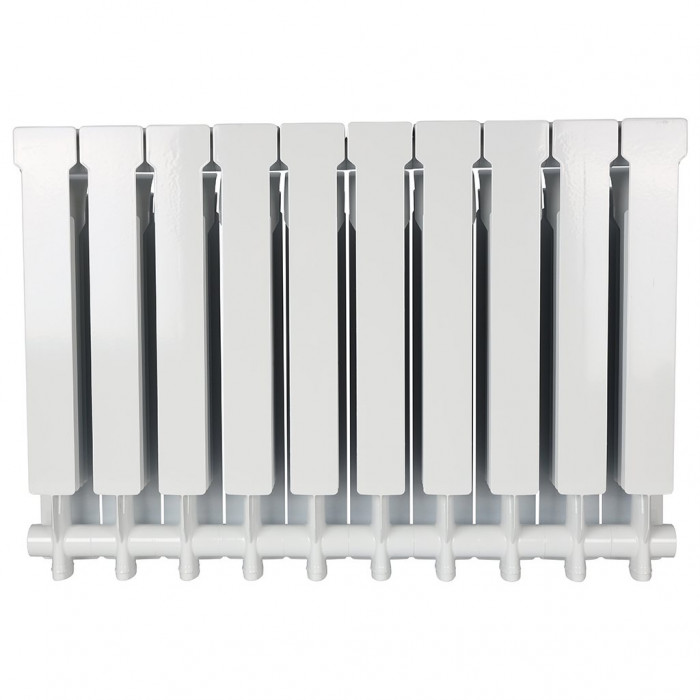 Алюминиевый радиатор STOUT VEGA 500, 10 секций, боковое подключение, белый