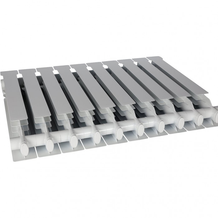 Алюминиевый радиатор STOUT VEGA 500, 10 секций, боковое подключение, белый