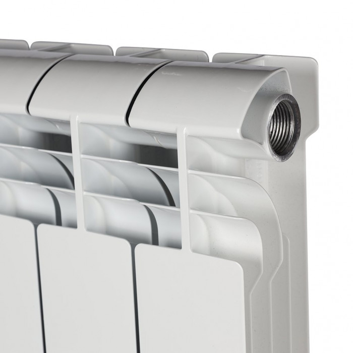 Алюминиевый радиатор STOUT VEGA 500, 10 секций, боковое подключение, белый