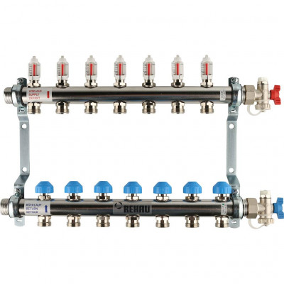 Распределительный коллектор REHAU HKV-D на 7 контуров нержавеющая сталь (12080711002)