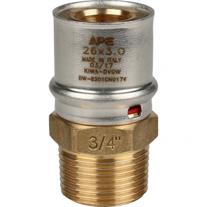 STOUT Переходник с наружной резьбой 3/4 х26 для металлопластиковых труб прессовой