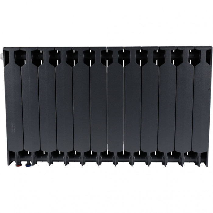 Биметаллический радиатор RIFAR SUPReMO VENTIL 500, 12 секций, нижнее правое подключение, черный