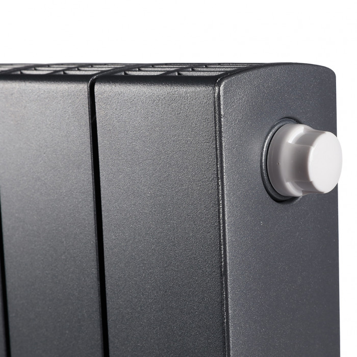 Биметаллический радиатор RIFAR SUPReMO VENTIL 500, 12 секций, нижнее правое подключение, черный