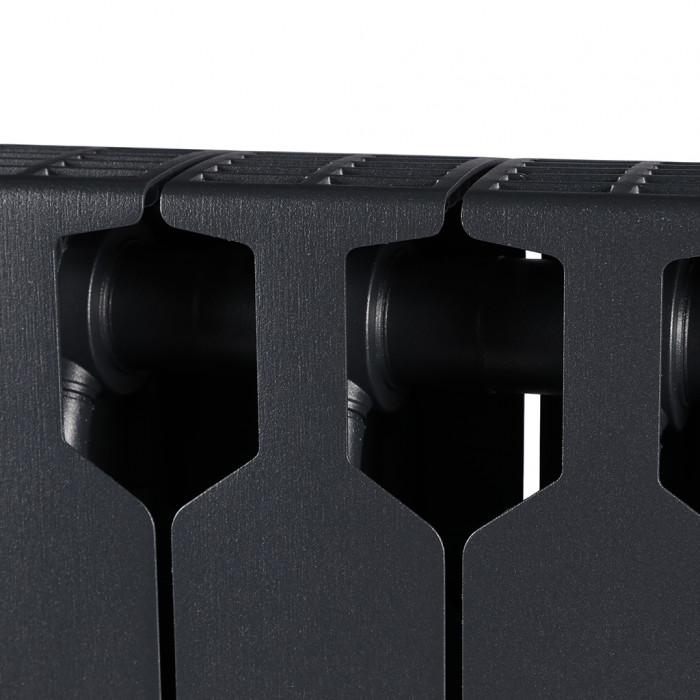 Биметаллический радиатор RIFAR SUPReMO VENTIL 500, 12 секций, нижнее правое подключение, черный