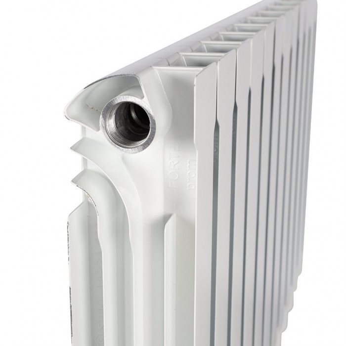 Алюминиевый радиатор STOUT VEGA 500, 12 секций, боковое подключение, белый