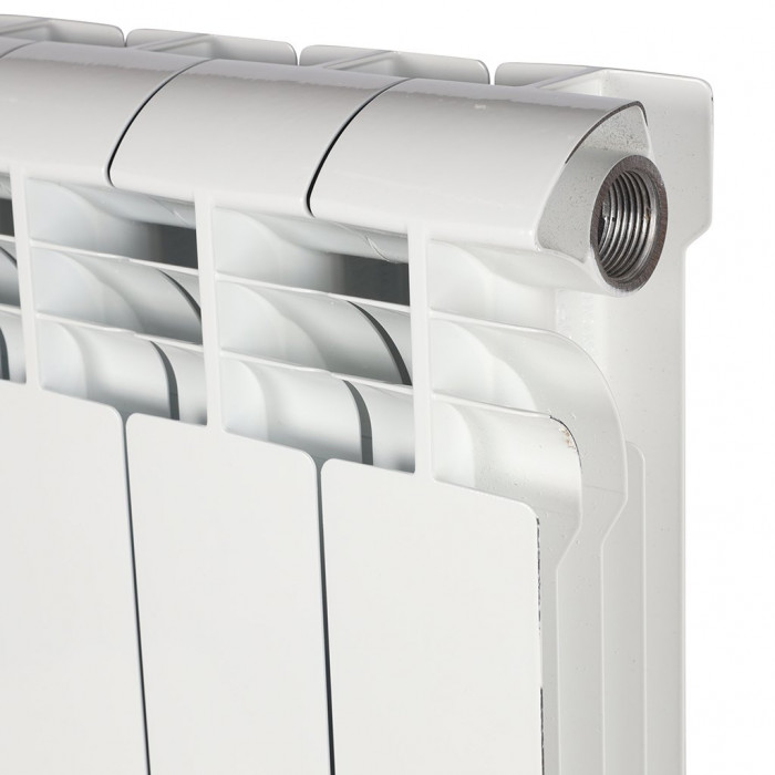 Алюминиевый радиатор STOUT VEGA 500, 12 секций, боковое подключение, белый