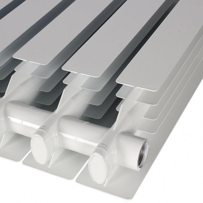 Алюминиевый радиатор STOUT VEGA 500, 12 секций, боковое подключение, белый