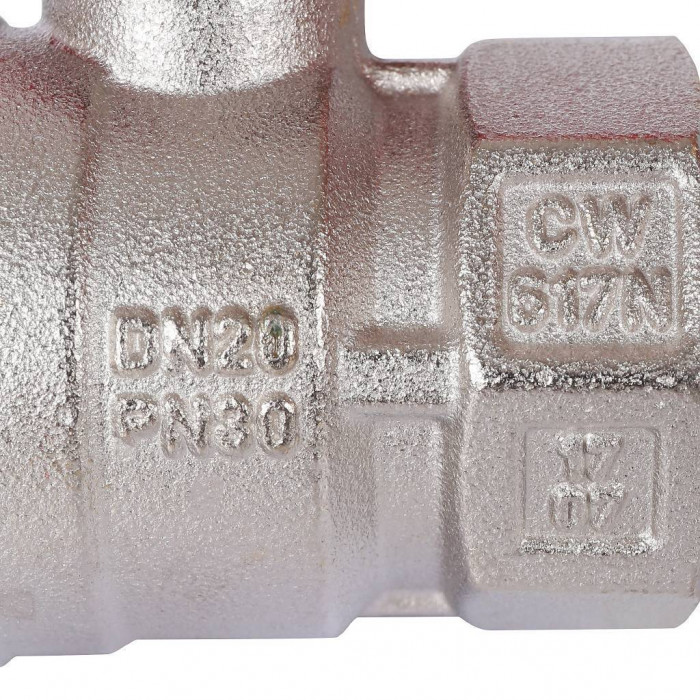 STOUT Кран шаровой стандартнопроходной, ВР/НР, ручка бабочка 3/4 (красная ручка)