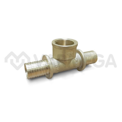 Тройник с внутренней резьбой Varmega Slide-fit VM51119, 32х1&quot;, латунный, аксиальный