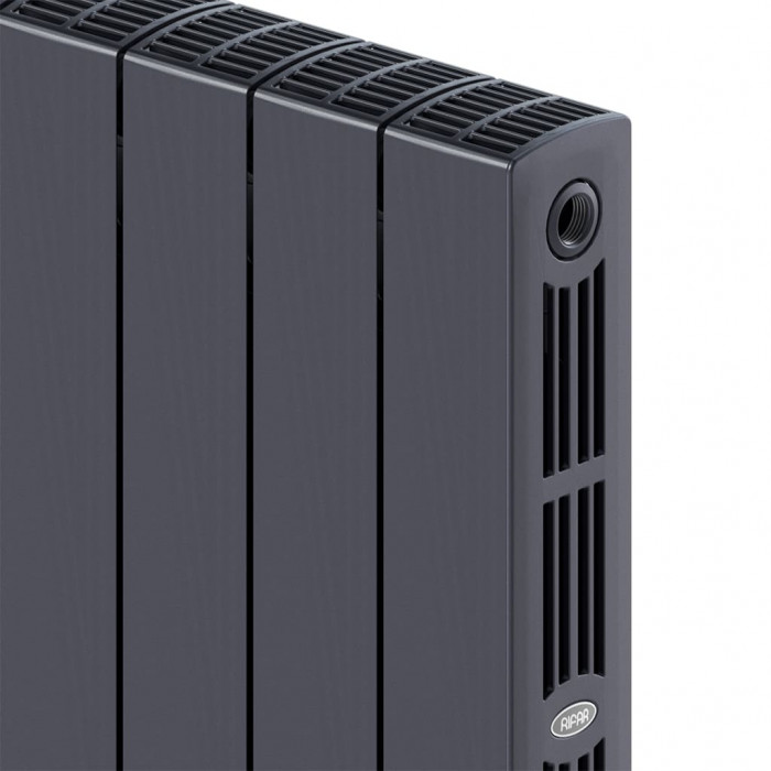 Биметаллический радиатор RIFAR SUPReMO 500, 12 секций, боковое подключение, черный