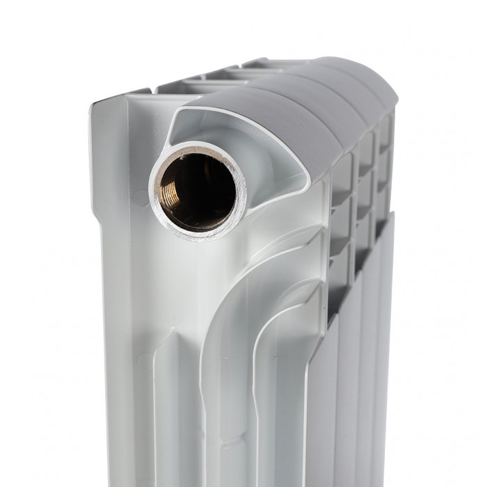 Биметаллический радиатор STOUT VEGA 500, 4 секций, боковое подключение, белый