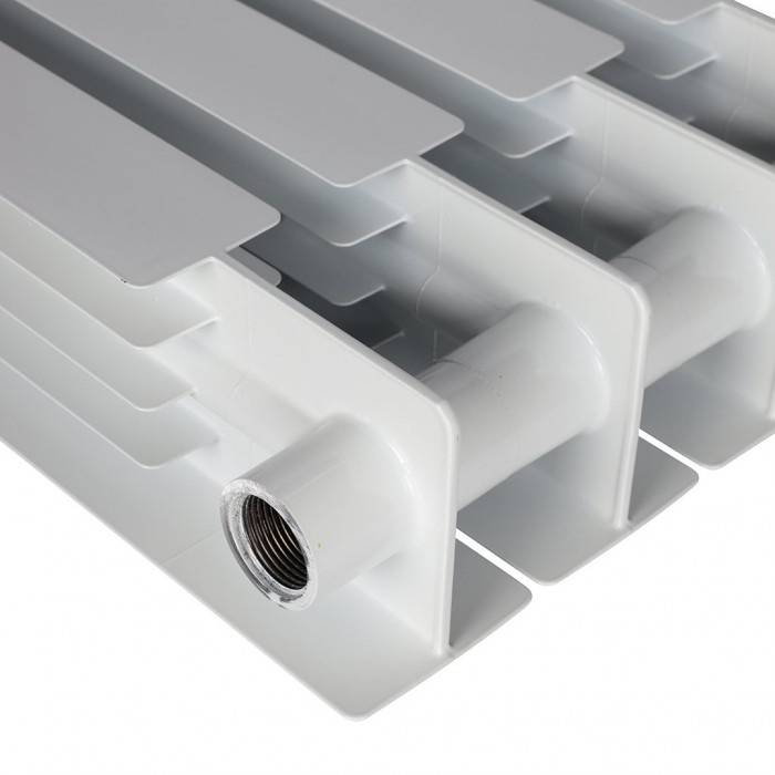 Биметаллический радиатор STOUT VEGA 500, 4 секций, боковое подключение, белый