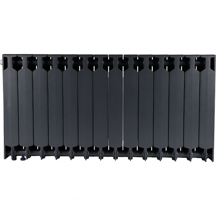 Биметаллический радиатор RIFAR SUPReMO VENTIL 500, 14 секций, нижнее правое подключение, черный