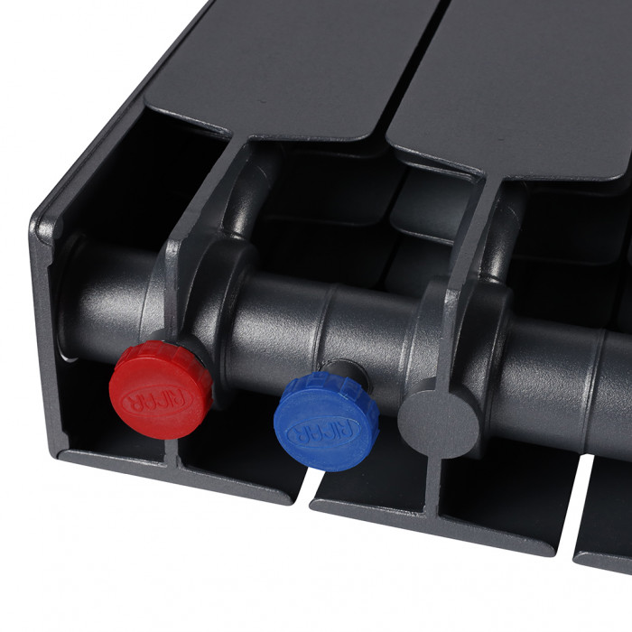 Биметаллический радиатор RIFAR SUPReMO VENTIL 500, 14 секций, нижнее правое подключение, черный