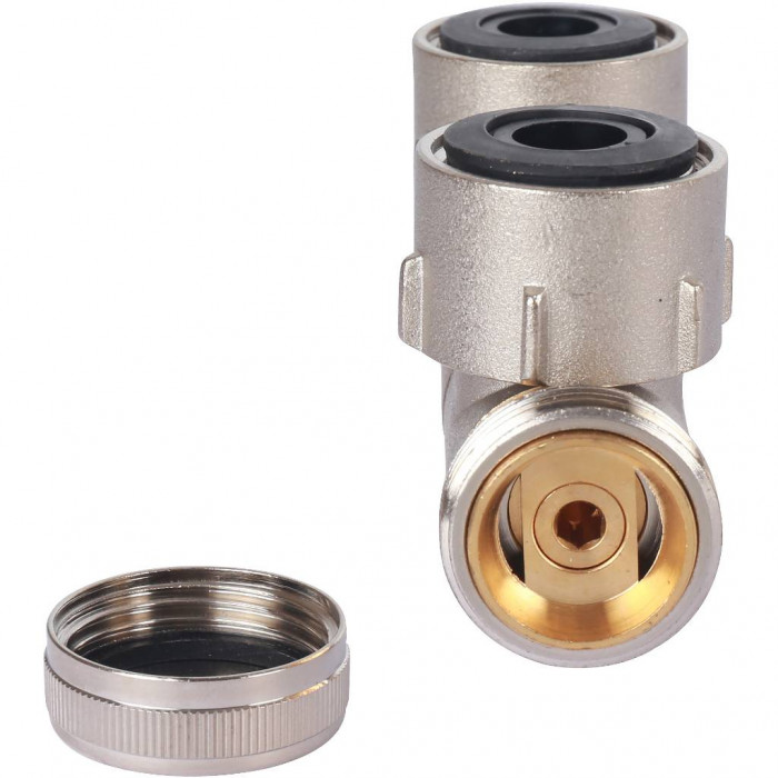 Узел нижнего подключения поворотные VarioCon FE2 c функцией отсечки, слива и заполнения. Для двухтрубных систем