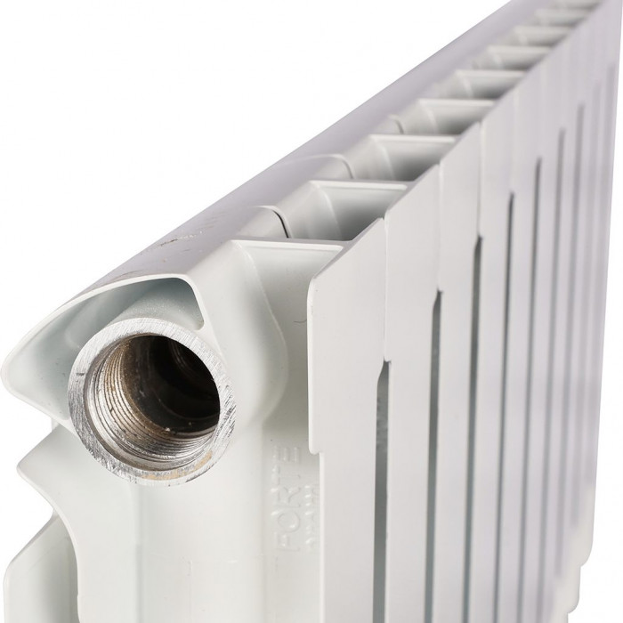 Биметаллический радиатор STOUT ALPHA 350, 10 секций, боковое подключение, белый