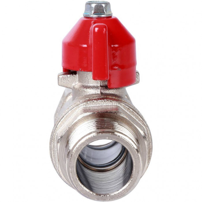 STOUT Кран шаровой стандартнопроходной, ВР/НР, ручка бабочка 1/2 (красная ручка)