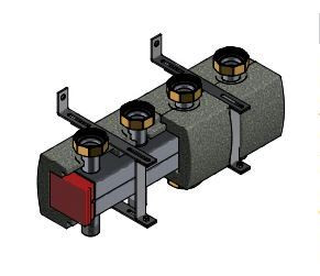 Распределительный коллектор ECO2 DN32 Huch EnTEC (Хух ЭнТЕК) на 5 отопительных контуров до 160 кВт (арт.105.30.032.RD)