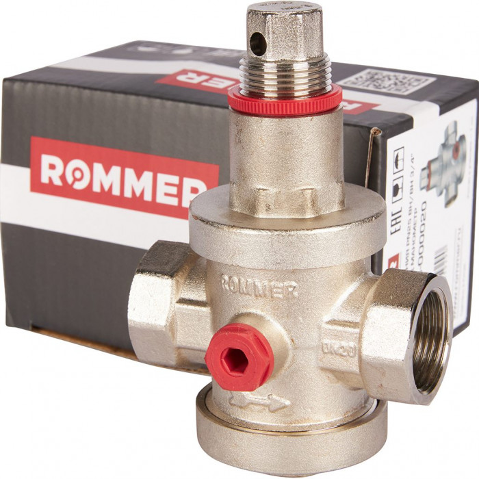 ROMMER RVS-0008-000020 ROMMER Редуктор давления PN25 вн/вн 3/4 с выходом под манометр