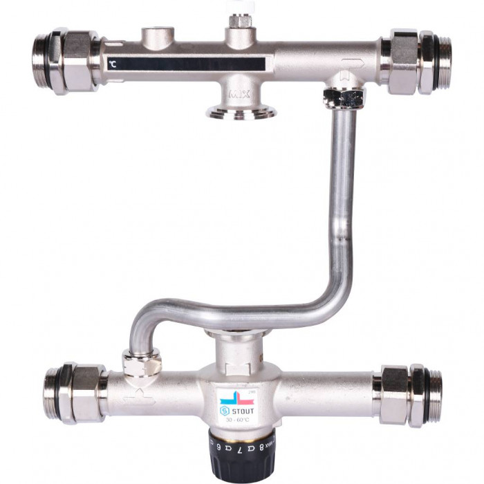 Насосно-смесительный узел STOUT SDG-0120-007000 с термостатическим клапаном 30-60°C, без насоса