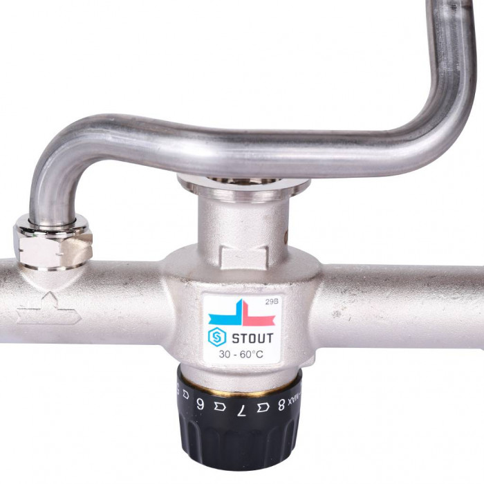 Насосно-смесительный узел STOUT SDG-0120-007000 с термостатическим клапаном 30-60°C, без насоса