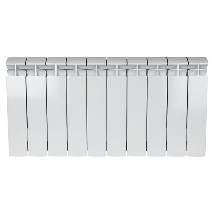 Биметаллический радиатор STOUT ALPHA 350, 10 секций, боковое подключение, белый
