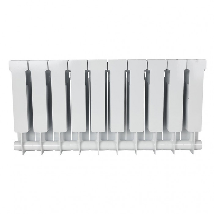 Биметаллический радиатор STOUT ALPHA 350, 10 секций, боковое подключение, белый