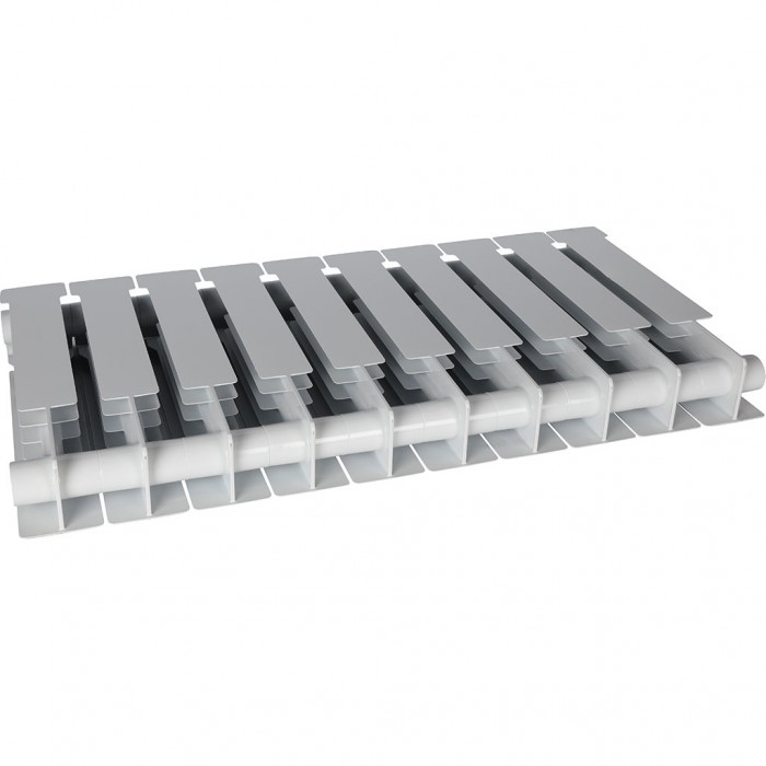 Биметаллический радиатор STOUT ALPHA 350, 10 секций, боковое подключение, белый