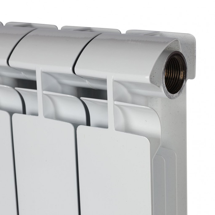 Биметаллический радиатор STOUT ALPHA 350, 10 секций, боковое подключение, белый